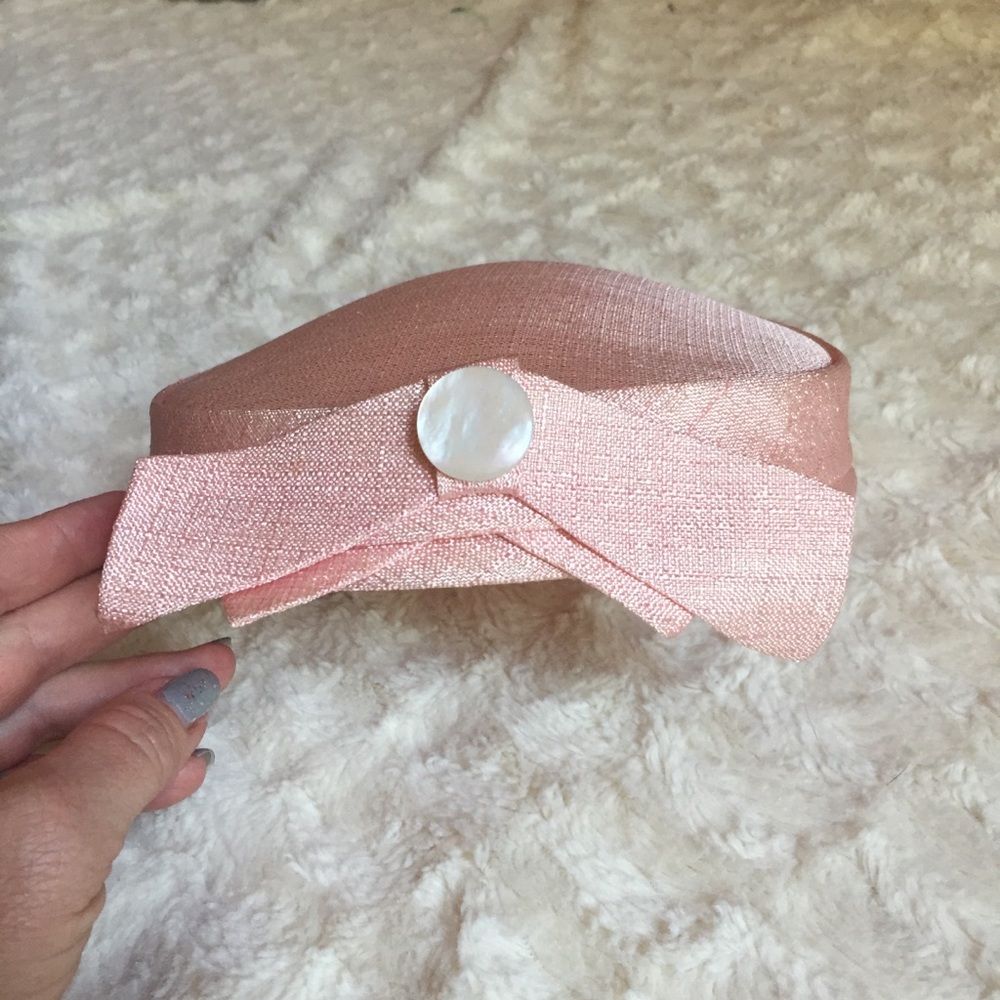 Pink vintage pill box hat